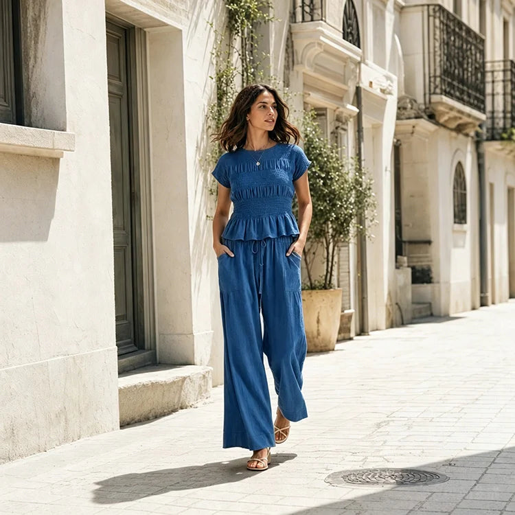Relaxed Cotton Two-Piece Set