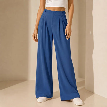 High-Waist Waffle Wide-Leg Lounge Pants