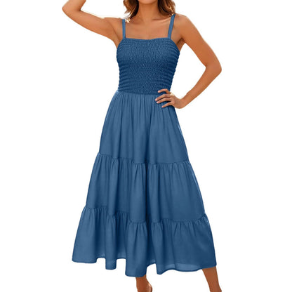 Sleeveless Smocked Bustier Maxi Dress