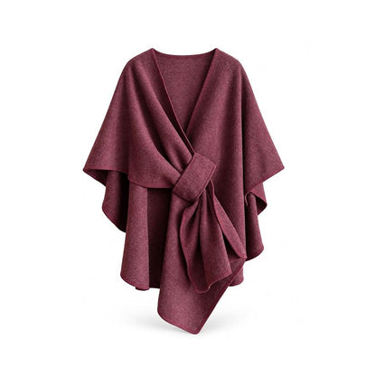 Elegant Pull-Through Fleece Shawl Wrap