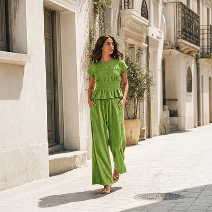 Relaxed Cotton Two-Piece Set