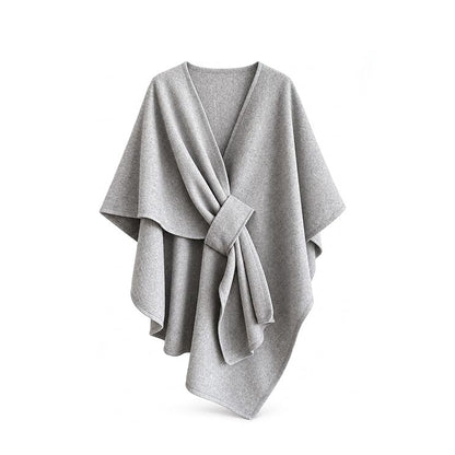 Elegant Pull-Through Fleece Shawl Wrap