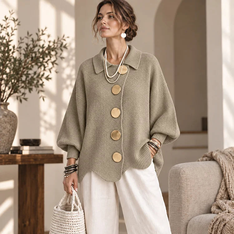 Oversized Statement Button Cardigan