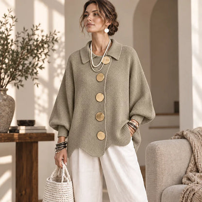 Oversized Statement Button Cardigan