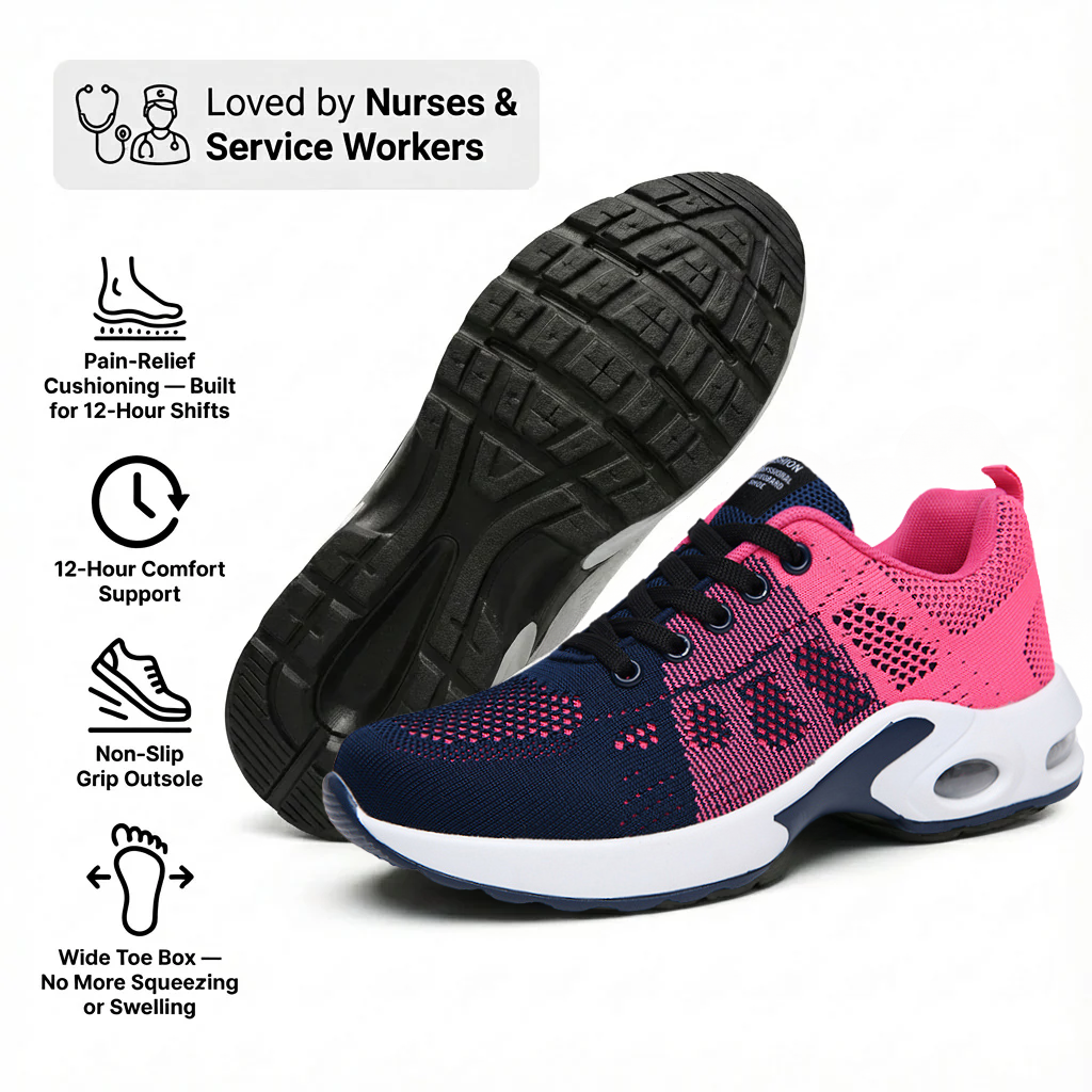 AuraHer™ Pro — 12-Hour Shift Shoes for All-Day Foot, Knee & Back Pain Relief