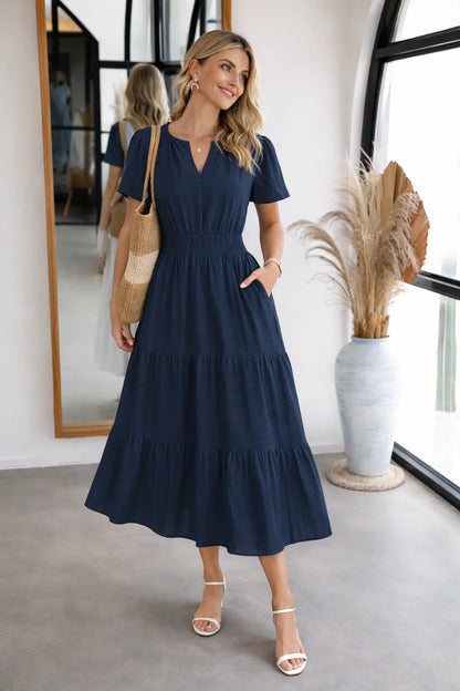 Women’s Summer V-Neck Midi Dress