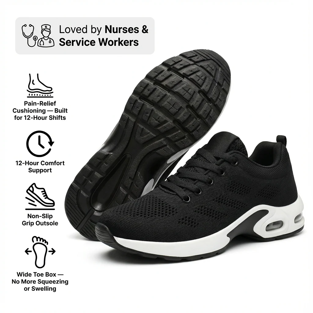 AuraHer™ Pro — 12-Hour Shift Shoes for All-Day Foot, Knee & Back Pain Relief