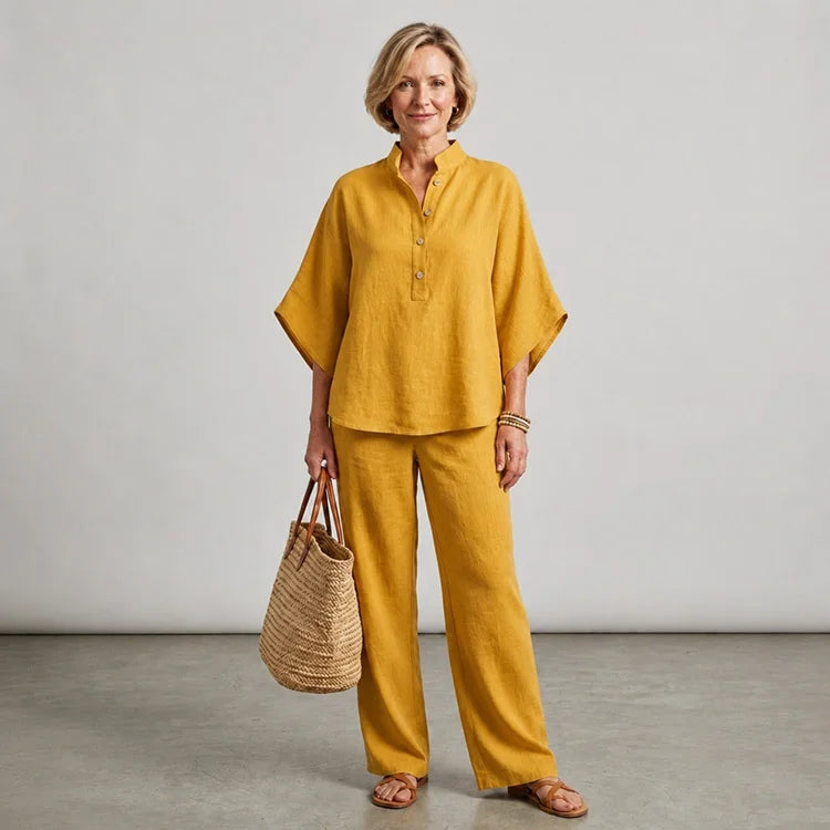 Cotton Linen Relaxed Two-Piece Set