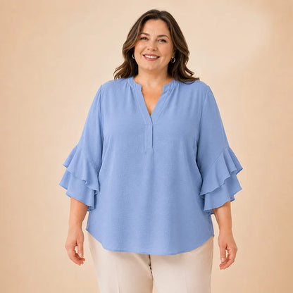 Curvy Fit Easy Drape Blouse