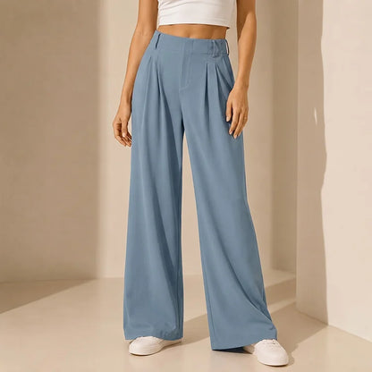 High-Waist Waffle Wide-Leg Lounge Pants