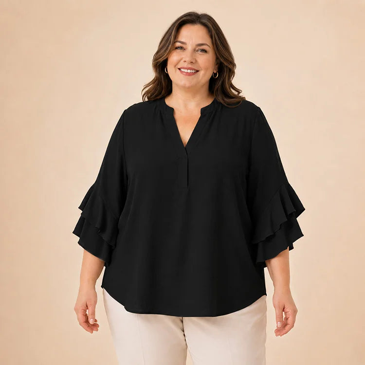 Curvy Fit Easy Drape Blouse