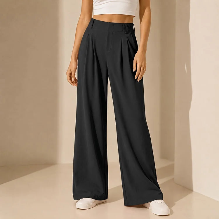 High-Waist Waffle Wide-Leg Lounge Pants
