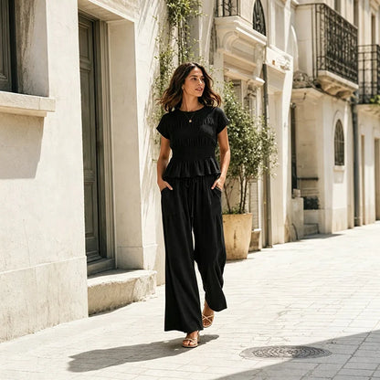 Relaxed Cotton Two-Piece Set
