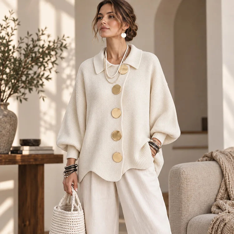 Oversized Statement Button Cardigan