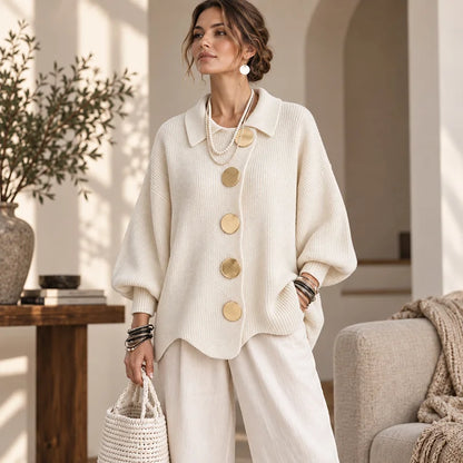 Oversized Statement Button Cardigan
