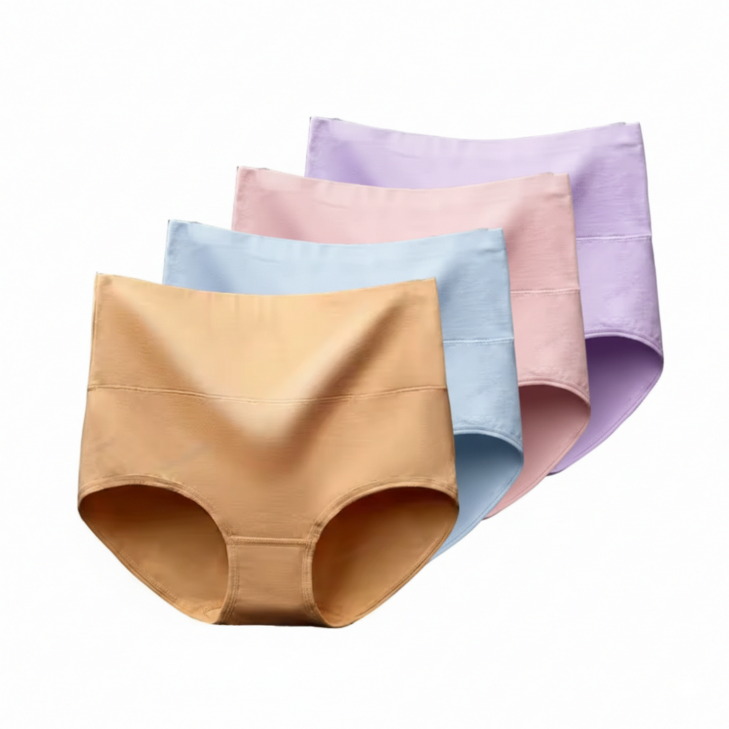 Cotton High-Waist Briefs - 4-Pack Multicolor Set