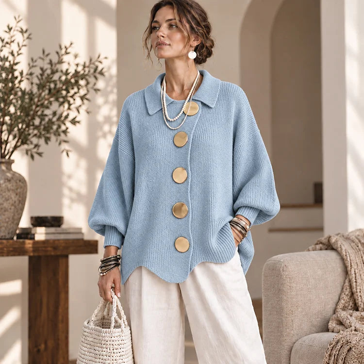 Oversized Statement Button Cardigan