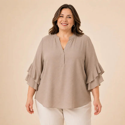 Curvy Fit Easy Drape Blouse