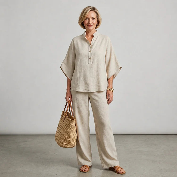 Cotton Linen Relaxed Two-Piece Set