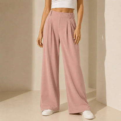 High-Waist Waffle Wide-Leg Lounge Pants