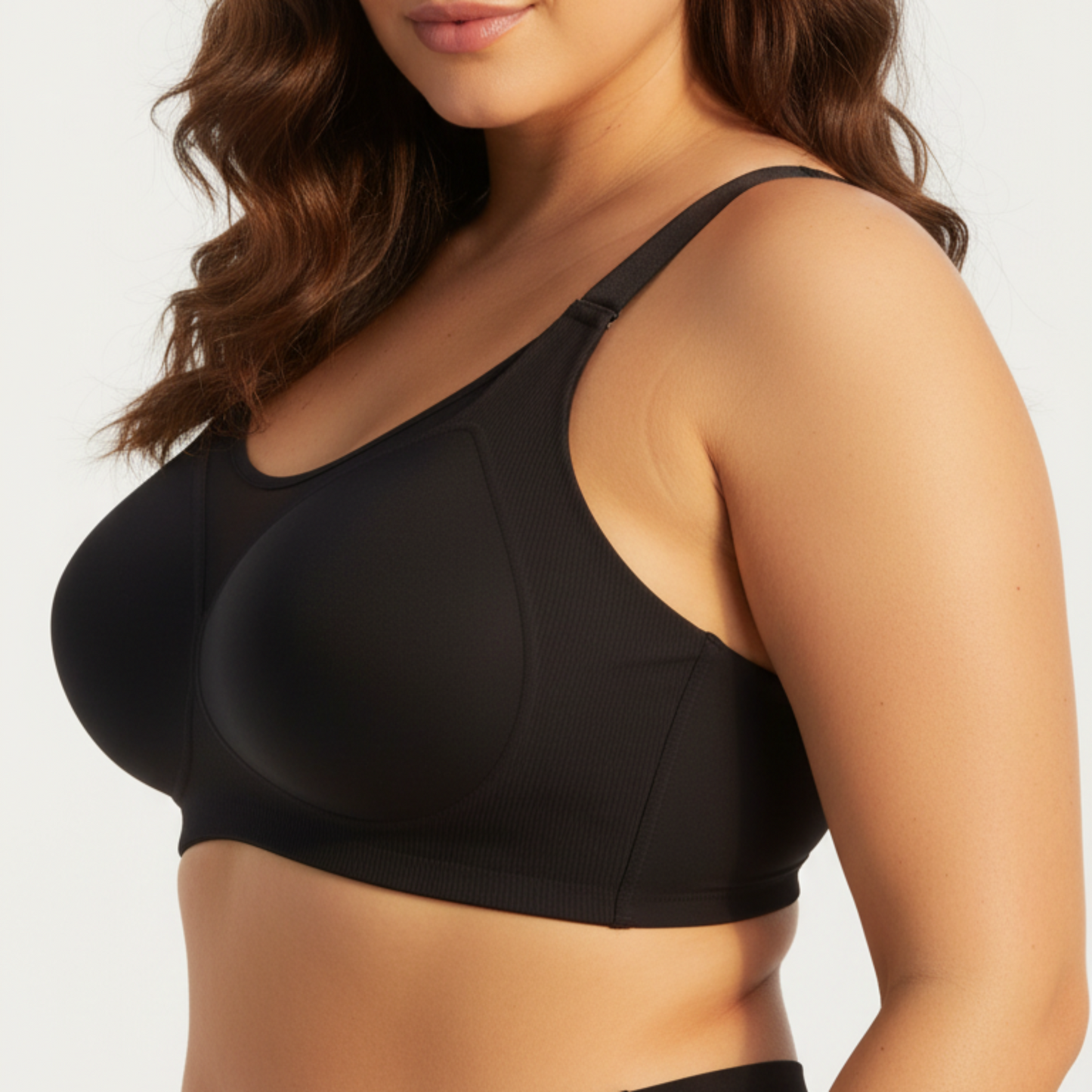 Plus-Size Wire-Free Lace Bra - Full Coverage & Support