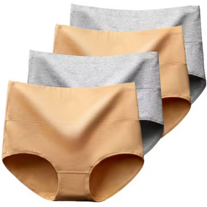 Cotton High-Waist Briefs - 4-Pack Multicolor Set