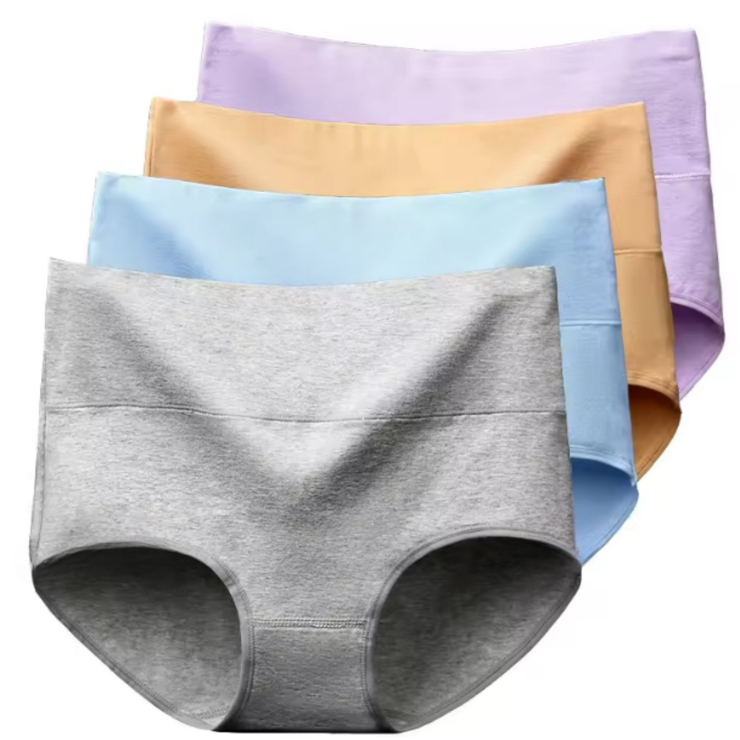 Cotton High-Waist Briefs - 4-Pack Multicolor Set