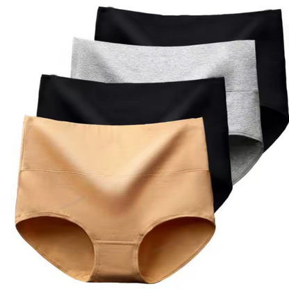 Cotton High-Waist Briefs - 4-Pack Multicolor Set