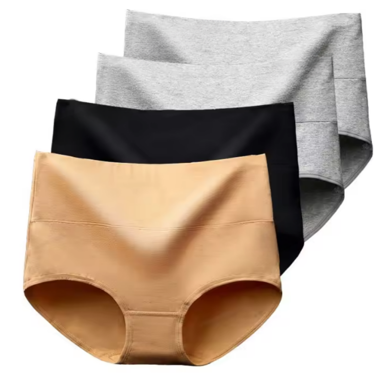 Cotton High-Waist Briefs - 4-Pack Multicolor Set