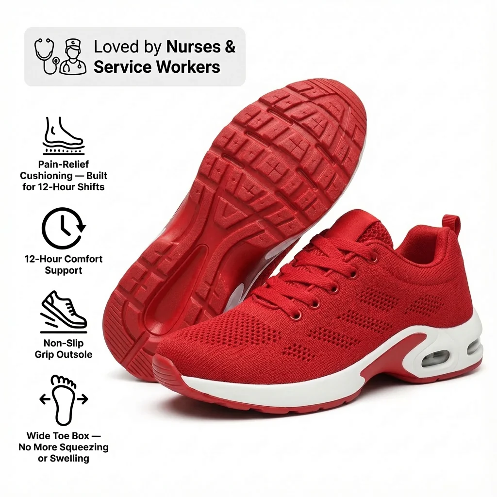AuraHer™ Pro — 12-Hour Shift Shoes for All-Day Foot, Knee & Back Pain Relief